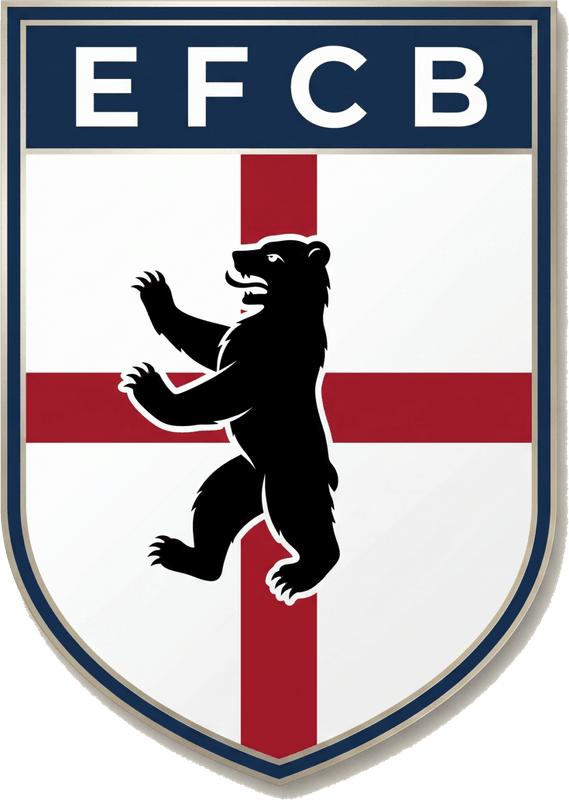 English FC Berlin crest: the Berlin bear on the cross of St George
